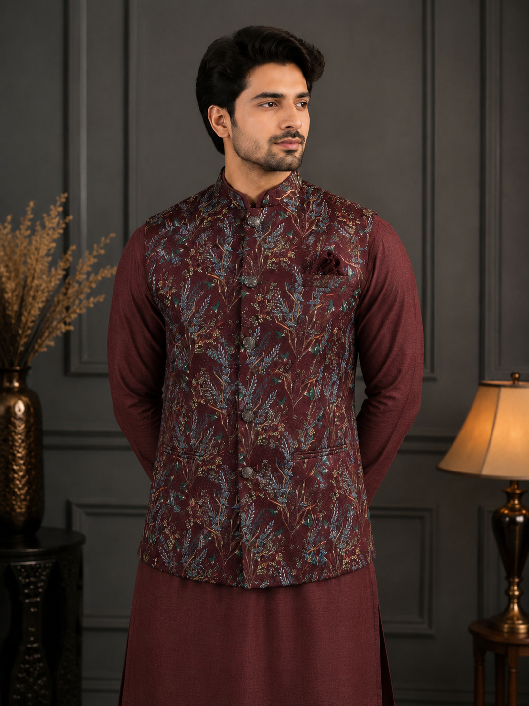 RAYSBOND Ethnic Jacket Kurta Set